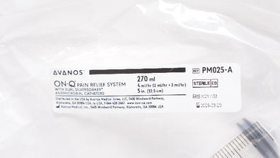 Avanos PM025-A ON-Q Pain Relief System Antimicrobial Caths. 5inch x 270ml 4ml/hr